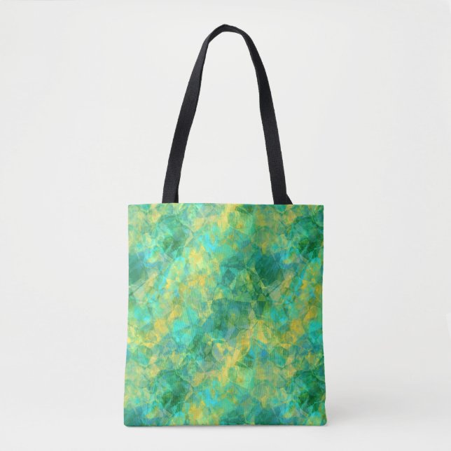 Emerald Green Crumpled Texture Tote Bag (Front)