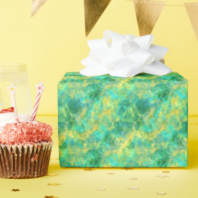 Emerald Green Crumpled Texture Wrapping Paper (Birthday Party)