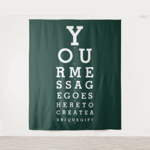 Emerald Green Custom Eyesight Test Photo Backdrop Tapestry