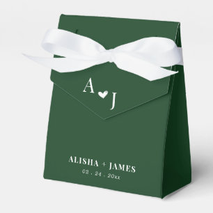 Emerald green custom photo wedding guests favor box
