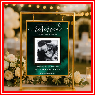 Emerald Green Deceased Reserved Seat Sign 