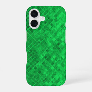 emerald green diamond metallic tile iPhone 16 case