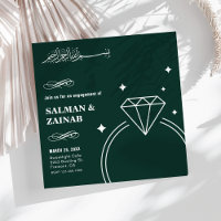 Emerald Green Diamond Ring Muslim Engagement