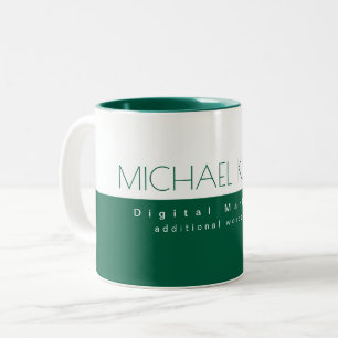 Emerald Green Digital Marketer Name Job 2-tone Two-Tone Coffee Mug