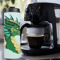 Emerald Green Dragon Portrait Head Fantasy