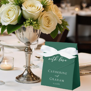Emerald Green Elegant Minimalist Wedding Favor Box