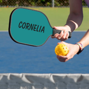 Emerald Green Elegant Name Trendy Minimalist Pickleball Paddle