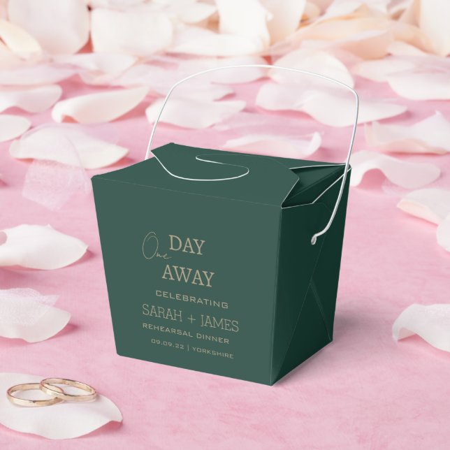 Emerald Green Elegant One Day Away Wedding  Favor Box (Wedding)