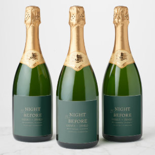 Emerald Green Elegant the Night Before Wedding Sparkling Wine Label