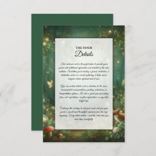 Emerald Green Enchanted Forest Wedding Enclosure Card