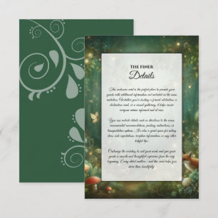 Emerald Green Enchanted Forest Wedding Enclosure Card