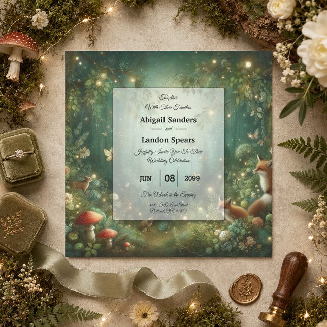 Emerald Green Enchanted Forest Wedding Invitation (Creator Uploaded)