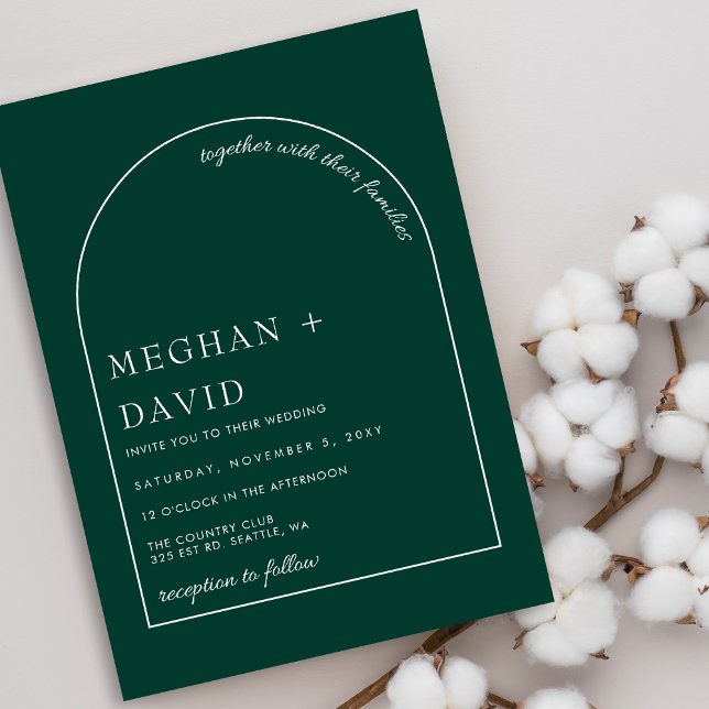 Emerald Green Faire-part de mariage d'arc moderne (Créateur téléchargé)