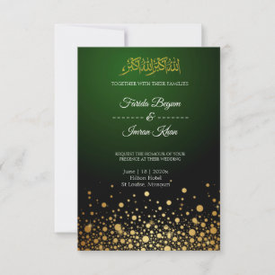 Emerald Green Faire-part de mariage musulmane