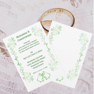 Emerald Green Faire-part de mariage Scrollwork