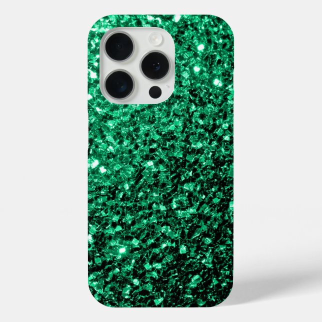 Emerald green faux glitter sparkles bling  Case-Mate iPhone case (Back)