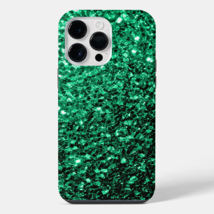 Emerald Green faux glitter sparkles iPhone 14 Pro Max Case