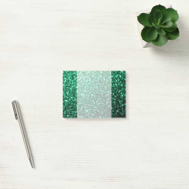 Emerald Green faux glitter sparkles Post-it Notes (Office)