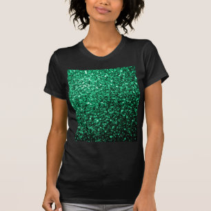 Emerald Green faux glitter sparkles T-Shirt