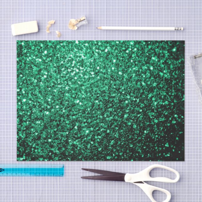 Emerald Green faux glitter sparkles Tissue Paper (Craft)