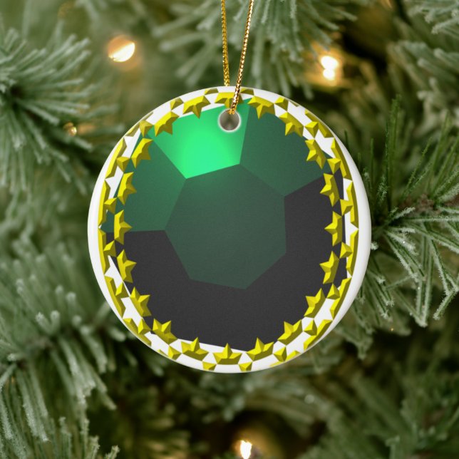 "Emerald Green" Faux Jewellery Ceramic Ornament (Tree)