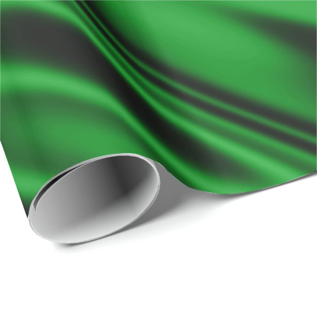 Emerald Green Faux Satin Fabric Look Wrapping Paper (Roll Corner)