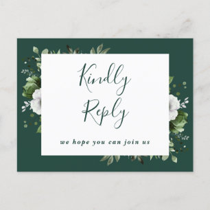 Emerald Green Floral Demande de Chanson Carte post