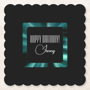 Emerald Green Floral- Elegant, Modern Design Paper Coaster
