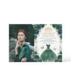 Emerald Green Floral Quinceañera Princess Photo