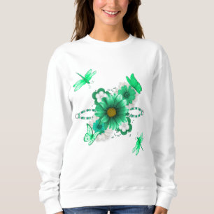 Emerald Green Floral Sweatshirt