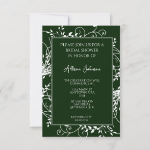 Emerald Green Flourish Invitation à la douche nupt