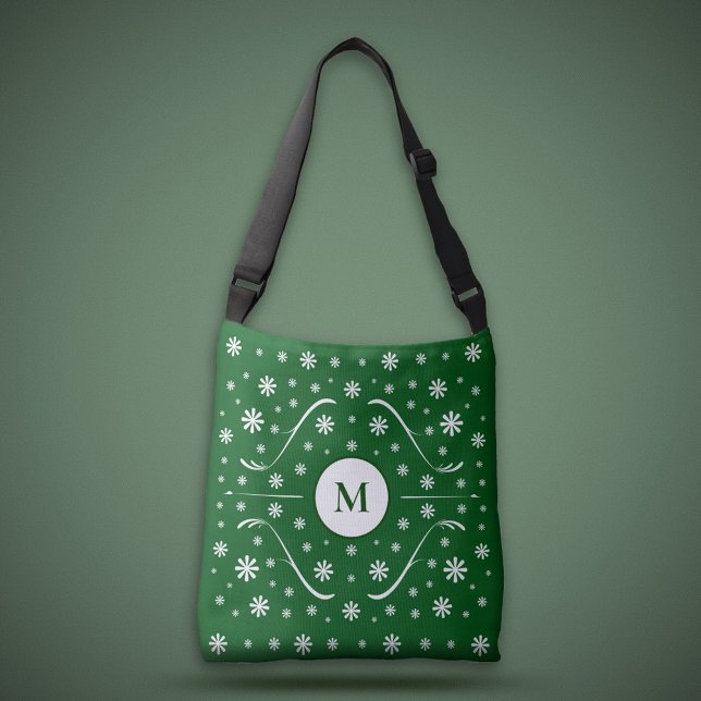 Emerald Green Flower Power Monogram Tote Bag (Emerald Green Flower Power Monogram Tote Bag)