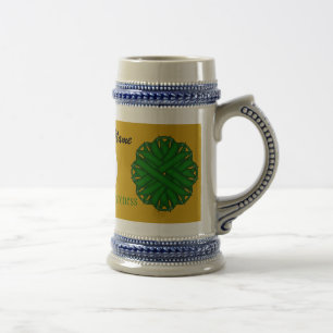 Emerald Green Flower Rbn by Kenneth Yoncich Beer Stein