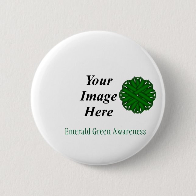 Emerald Green Flower Ribbon by Kenneth Yoncich 2 Inch Round Button (Front)