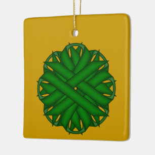 Emerald Green Flower Ribbon by Kenneth Yoncich Ceramic Ornament