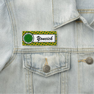 Emerald Green Flower Ribbon by Kenneth Yoncich Name Tag