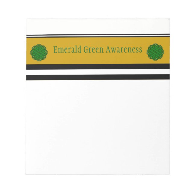 Emerald Green Flower Ribbon by Kenneth Yoncich Notepad (Front)