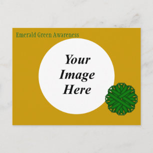 Emerald Green Flower Ribbon Template by K Yoncich Postcard