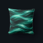 Emerald Green Fluid Wave Pattern Throw Pillow<br><div class="desc">Refresh your space with this elegant green fluid wave pattern pillow, inspired by natural flow and ocean movement. The seamless design creates a smooth and continuous visual effect that brings balance and tranquility to any room. With rich emerald green tones and soft gradients, this pillow adds a modern yet organic...</div>