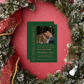 Emerald Green Foil Photo Wedding