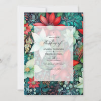 Emerald Green, Garnet Red and Snowy White Wedding