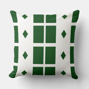 Emerald Green Geometric Throw Pillow