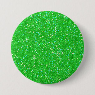 Emerald Green Glitter Effect Sparkle 3 Inch Round Button
