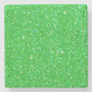 Emerald Green Glitter Effect Sparkle Stone Coaster