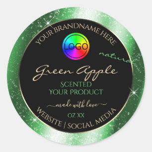Emerald Green Glitter Frame Product Label and Logo