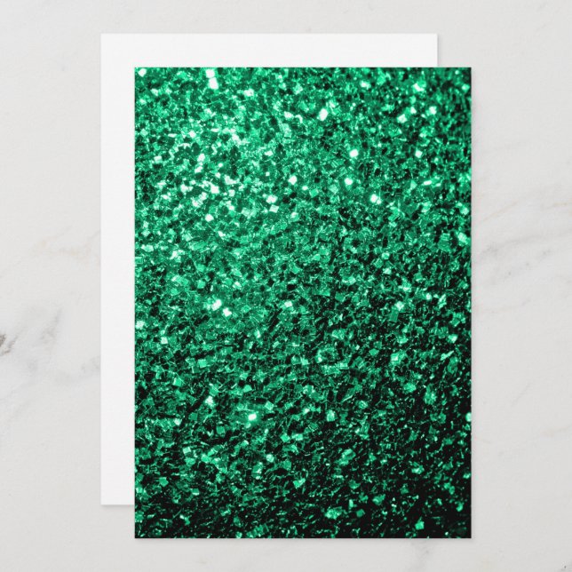 Emerald Green glitter sparkles Personalize Invitation (Front/Back)