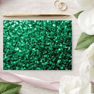 Emerald Green glitter sparkles print Envelope