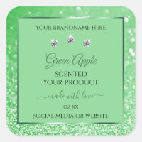 Emerald Green Glitters Product Labels Rhinestones