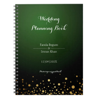 Emerald Green Glitzy Wedding Planning  Book