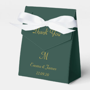 Emerald Green & God Monogram Wedding Thank You Favor Box